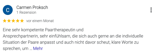 Google Rezension von Carmen Proksch
