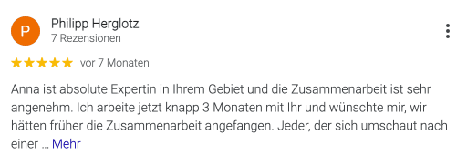 Google Rezension von Philipp Herglotz