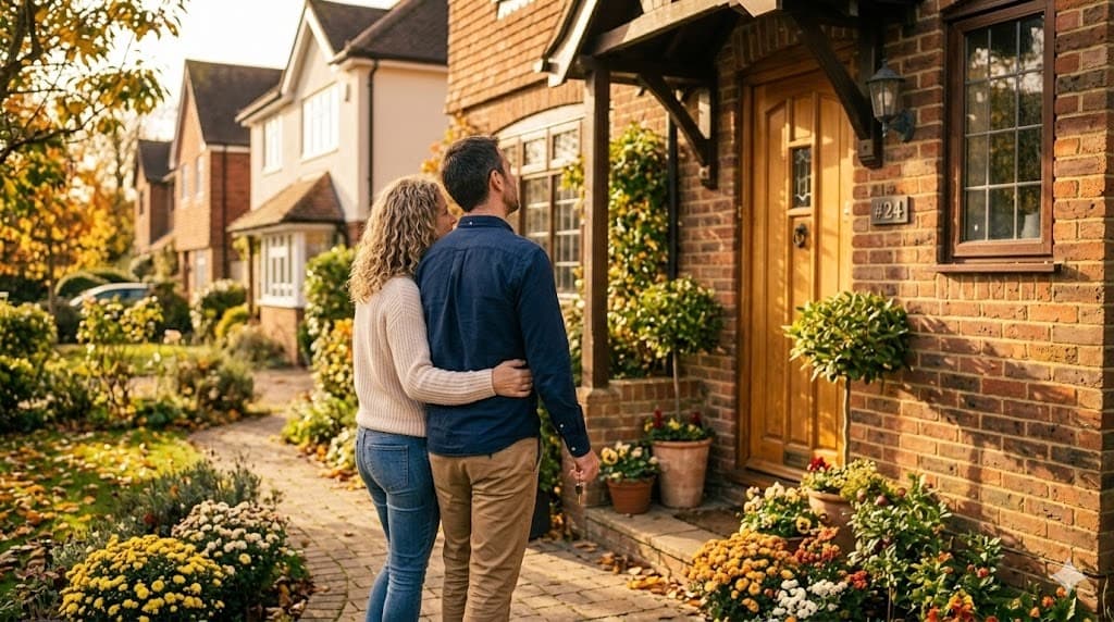 Paar vor dem Haus – frühe Zeichen einer Beziehungskrise erkennen